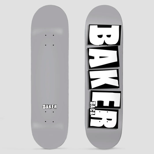 Baker 8.5 Baca Brand Name Dipped Skateboard Deck Grey