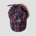 Load image into Gallery viewer, Skateboard Cafe Tartan 6 Panel Cap Navy