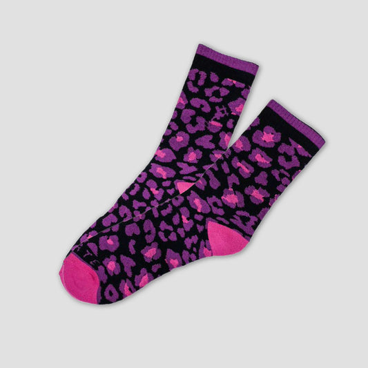 Lovenskate Leopard Camo Socks Black / Purple / Pink