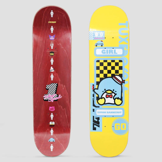 Girl X Sanrio 8.25 Simon Bannerot Tokyo Speed Skateboard Deck Yellow