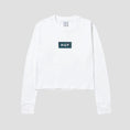 Load image into Gallery viewer, HUF Foil Bar Logo Longsleeve Crop T-Shirt White