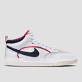 Load image into Gallery viewer, Nike SB React Leo Premium Skate Shoes White / Midnight Navy / University Red / White