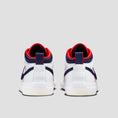 Load image into Gallery viewer, Nike SB React Leo Premium Skate Shoes White / Midnight Navy / University Red / White