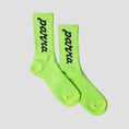 Load image into Gallery viewer, By Parra Lowercase Script Logo Crew Socks Acid Green