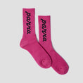 Load image into Gallery viewer, By Parra Lowercase Script Logo Crew Socks Hot Pink