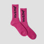 By Parra Lowercase Script Logo Crew Socks Hot Pink
