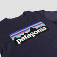 Load image into Gallery viewer, Patagonia Kids Regenerative Organic Certified Cotton P-6 Logo T-Shirt New Navy