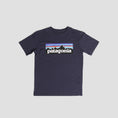 Load image into Gallery viewer, Patagonia Kids Regenerative Organic Certified Cotton P-6 Logo T-Shirt New Navy
