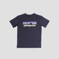 Load image into Gallery viewer, Patagonia Kids Regenerative Organic Certified Cotton P-6 Logo T-Shirt New Navy