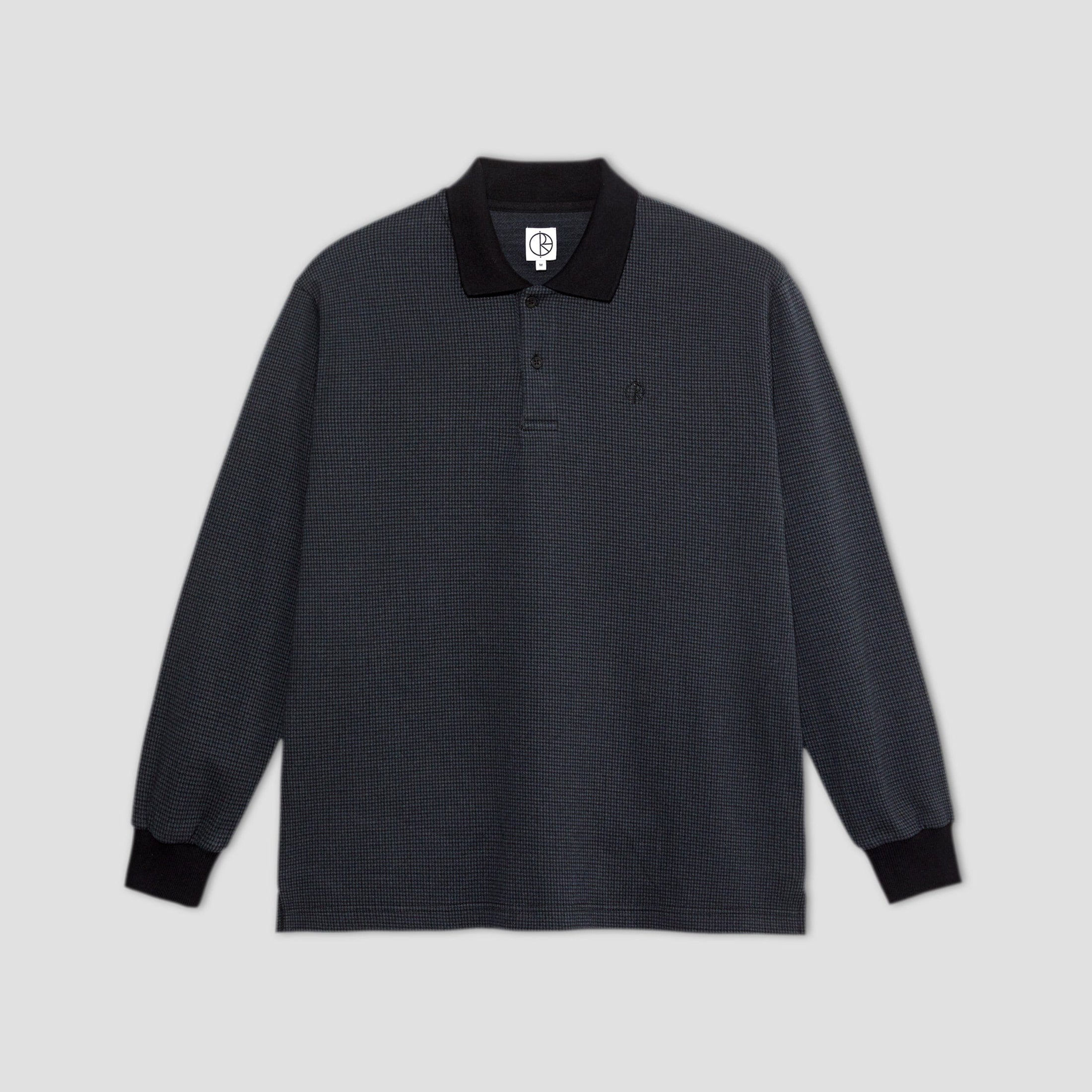 Polar Polo Long Sleeve Shirt Houndstooth Black / Grey