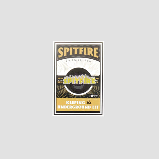 Spitfire Flash Fire Lapel Pin Badge Black / Yellow Fill