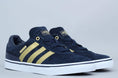 Load image into Gallery viewer, adidas Busenitz Vulc Adv Shoes 10 Year Anniversary Collegiate Navy / Gold / Footwear White