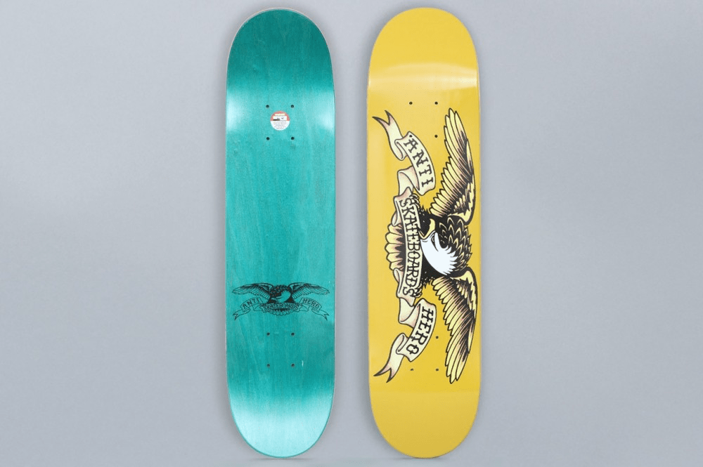 ANTI HERO CLASSIC EAGLE MINI 7,3” ANTI HERO 7.3 CLASSIC EAGLE MINI COMPLETE SKATEBOARD YELLOW