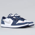 Load image into Gallery viewer, Nike SB Air Jordan 1 Low QS Shoes Midnight Navy / Metallic Silver