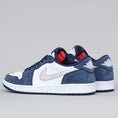 Load image into Gallery viewer, Nike SB Air Jordan 1 Low QS Shoes Midnight Navy / Metallic Silver