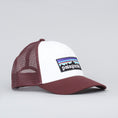 Load image into Gallery viewer, Patagonia P-6 Logo Lo Pro Trucker Cap White W / Dark Ruby