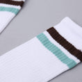 Load image into Gallery viewer, Polar Stripe Socks White / Brown / Mint