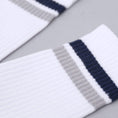 Load image into Gallery viewer, Polar Stripe Socks White / Navy / Grey