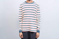Load image into Gallery viewer, Pop Trading Kris Striped Longsleeve T-Shirt Dark Teal / Off White
