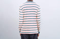 Load image into Gallery viewer, Pop Trading Kris Striped Longsleeve T-Shirt Dark Teal / Off White