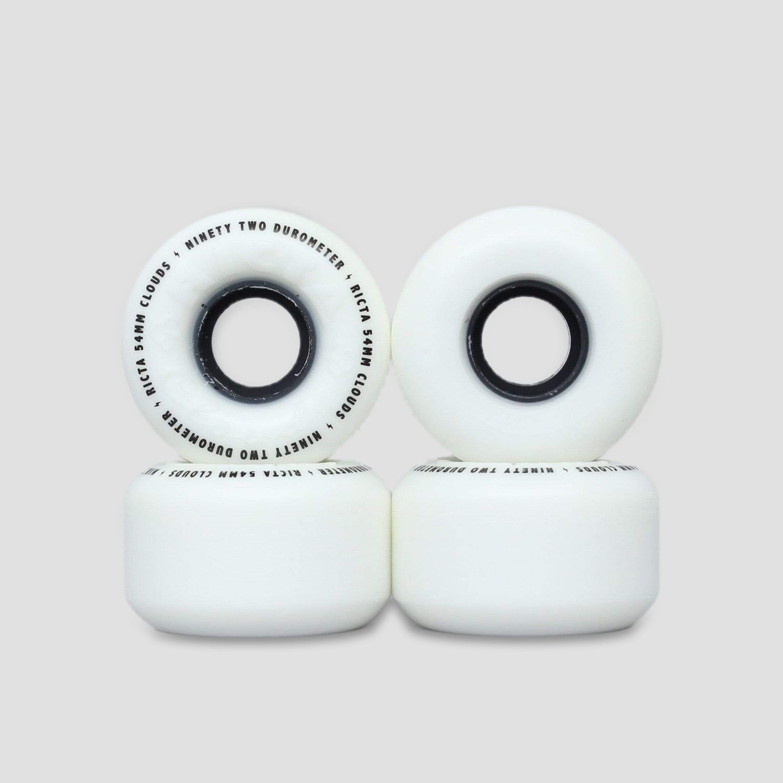 Ricta 54mm 92A Clouds Soft Skateboard Wheels White / Black Slam City