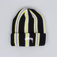 Load image into Gallery viewer, Stussy Vertical Stripe Cuff Beanie Black