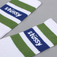 Load image into Gallery viewer, Stussy Stripe Crew Socks White / Green (old)