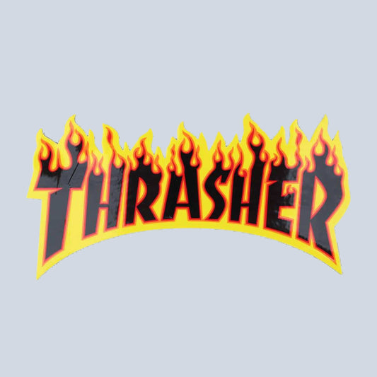 Thrasher Flame Logo Sticker Yellow / Black