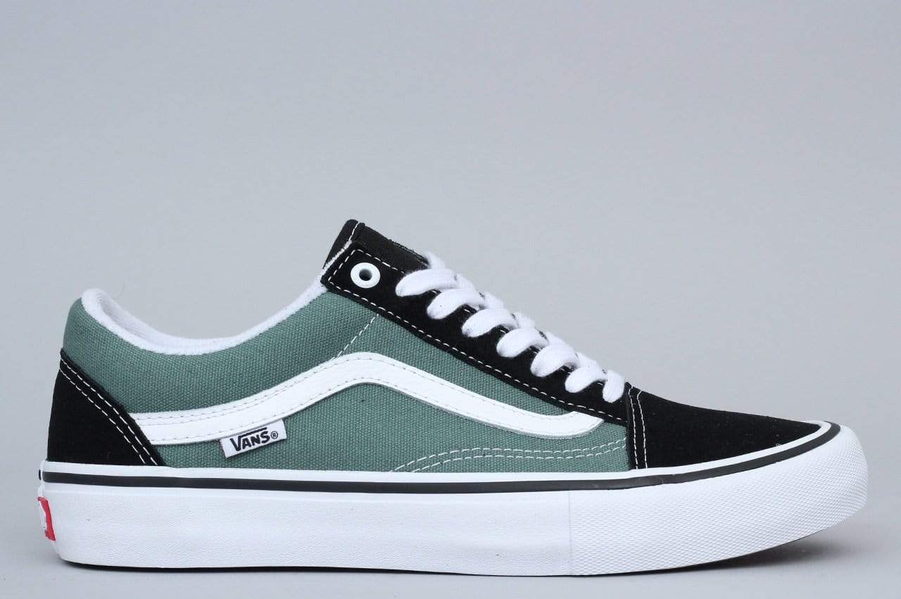 Vans Old Skool Pro Shoes Black Duck Green from Slam City Skates London UK