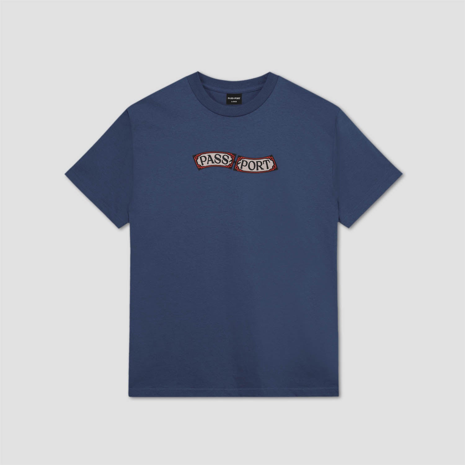 PassPort Red Flag T-Shirt Harbour Blue