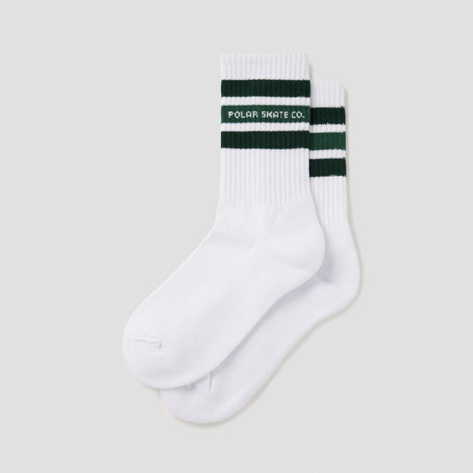 Polar Fat Stripe Rib Socks White Green