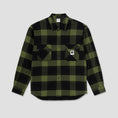 Load image into Gallery viewer, Polar Mike Longsleeve Shirt Flannel Black Army Green
