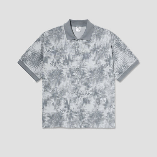 Polar Scribble Surf Polo Shirt Silver