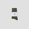 Load image into Gallery viewer, Polar No Comply Rib Socks Dusty Olive Blue
