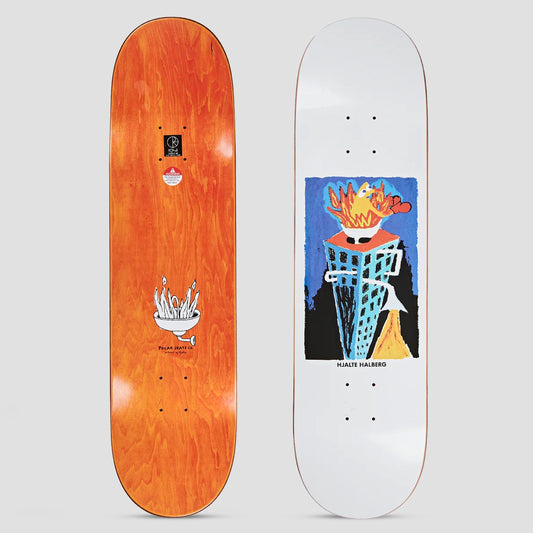 Polar 8.375 Hjalte Halberg Burning Sink Skateboard Deck White