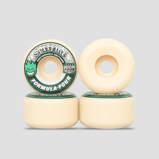 Spitfire 52mm 101DU Formula Four Conical Skateboard Wheels Natural / Green Print