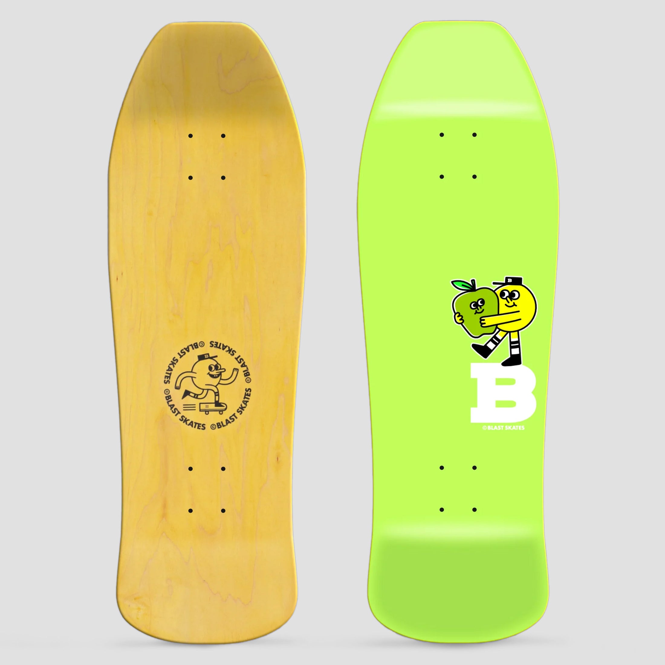 Blast Skates 10.0 Apple Custom Shaped Skateboard Deck Green