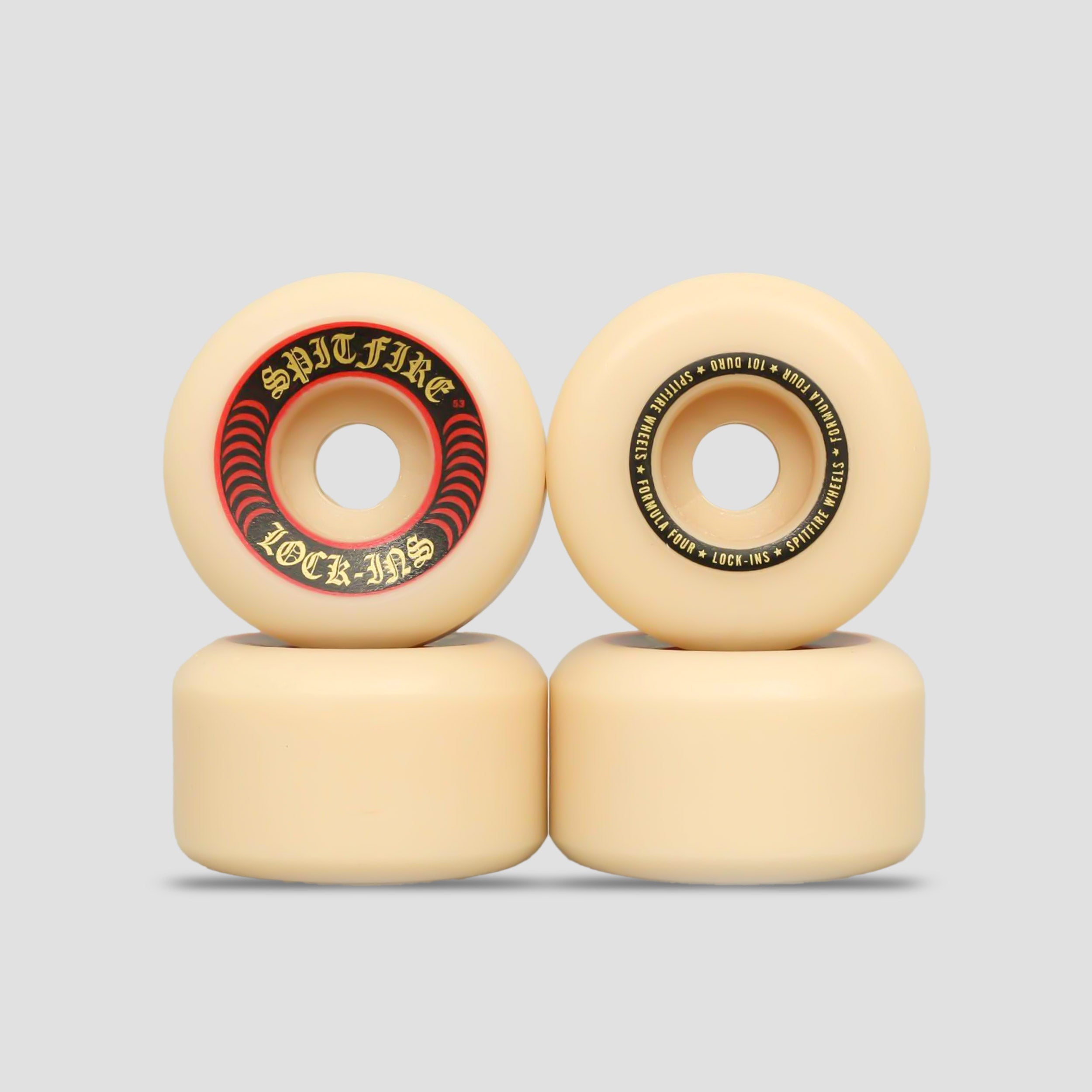 Spitfire 53mm 101DU Formula Four Lock Ins Skateboard Wheels Natural Spitfire 53mm 101DU Formula Four Lock Ins Skateboard Wheels Natural
