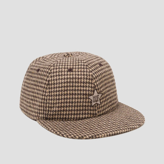 HUF One Star Houndstooth 6 Panel Cap Oatmeal