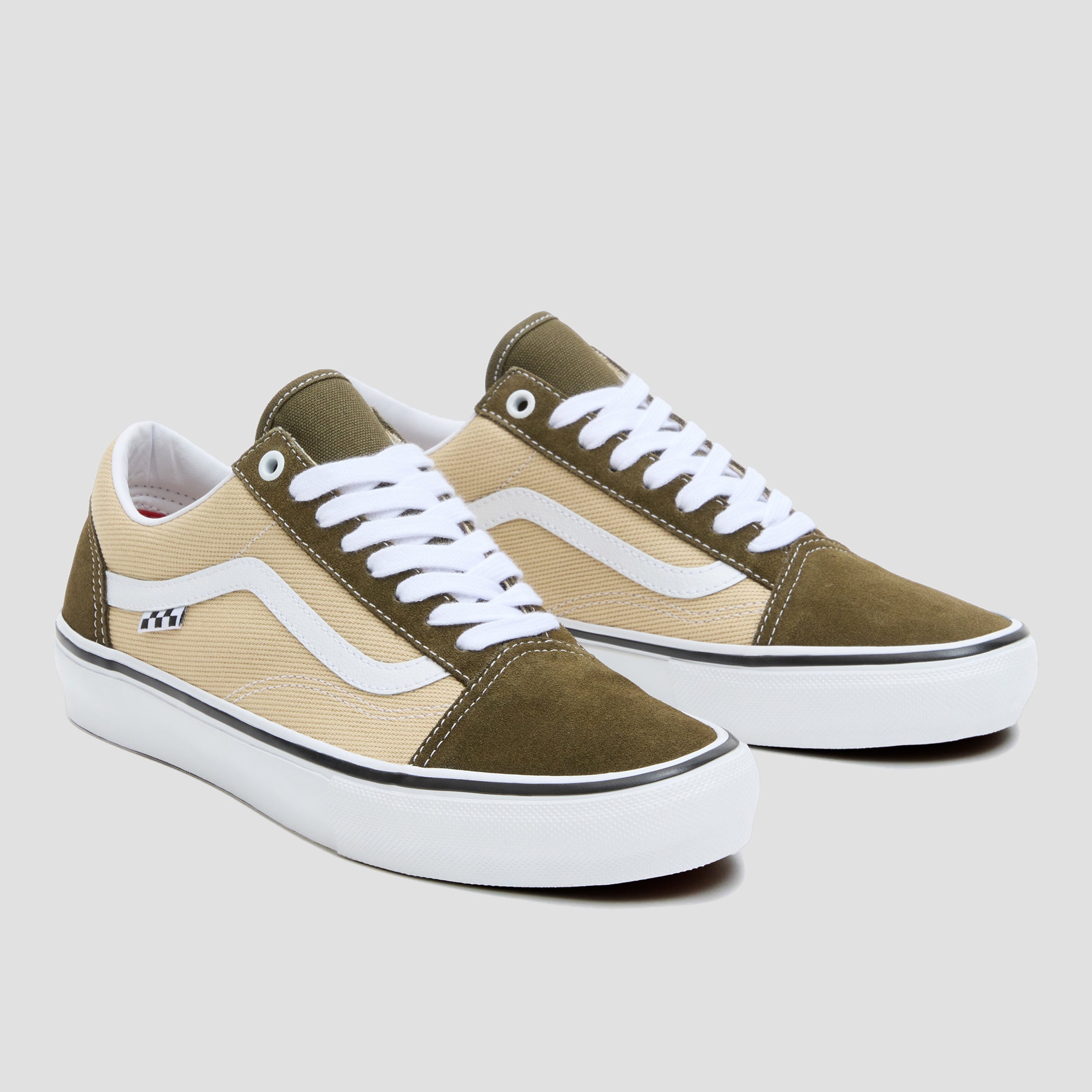 Vans Skate Old Skool Shoes Dark Olive / White