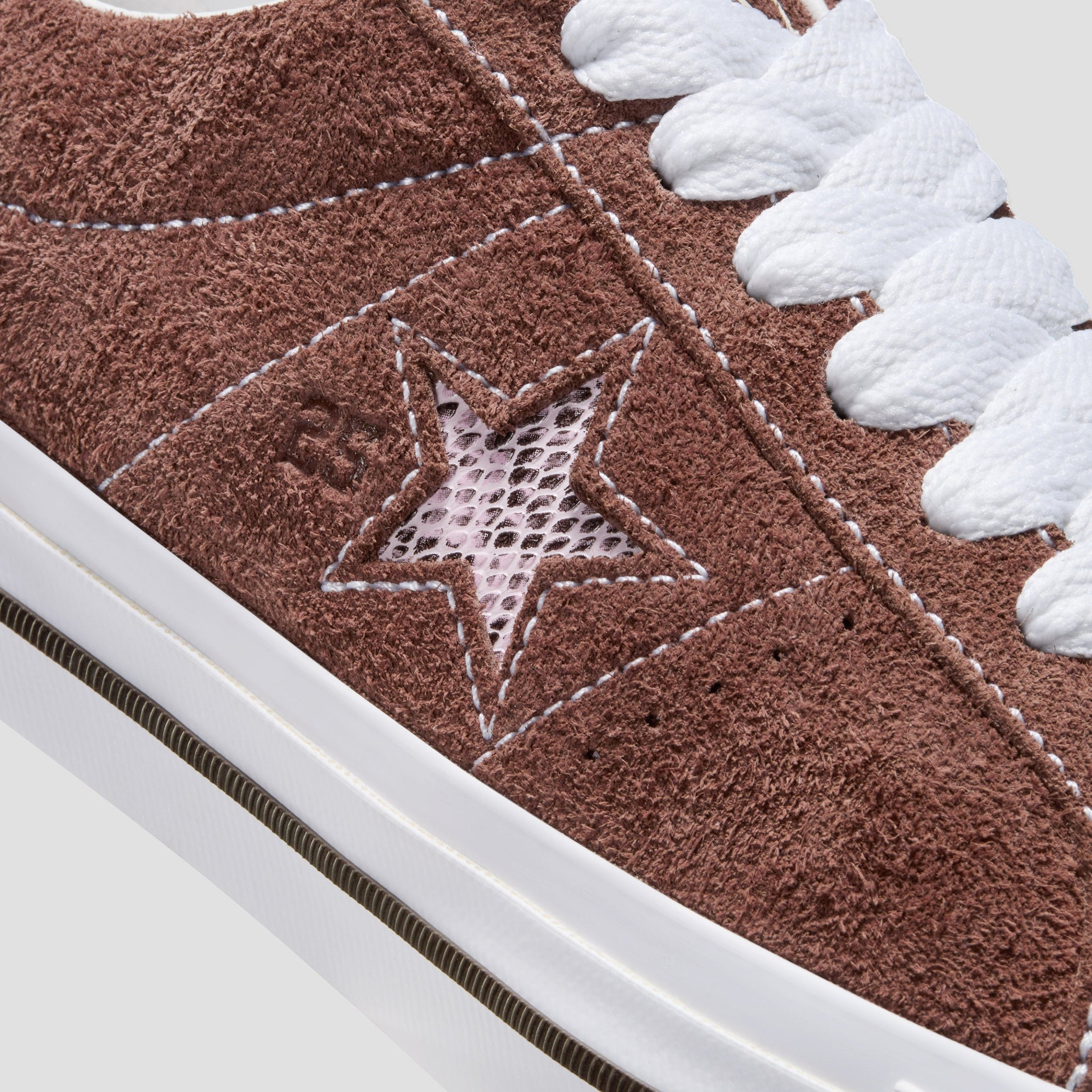 Converse Cons x Quartersnacks One Star Pro Ox Skate Shoes Dark Clove / White / Cherry