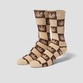 Load image into Gallery viewer, HUF Checkered Plantlife Sock Wheat
