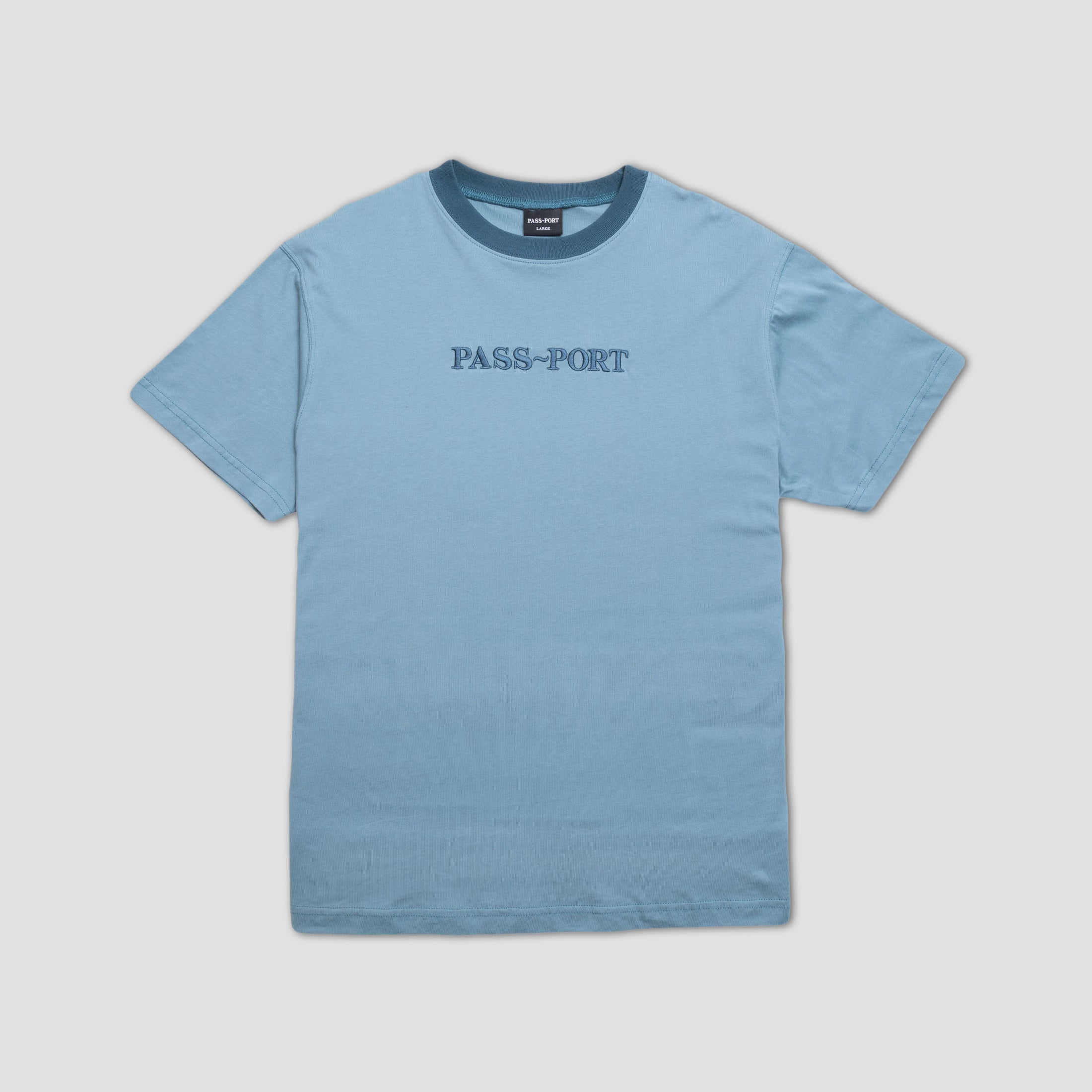 PassPort Official Contrast Organic T-Shirt Baltic Blue