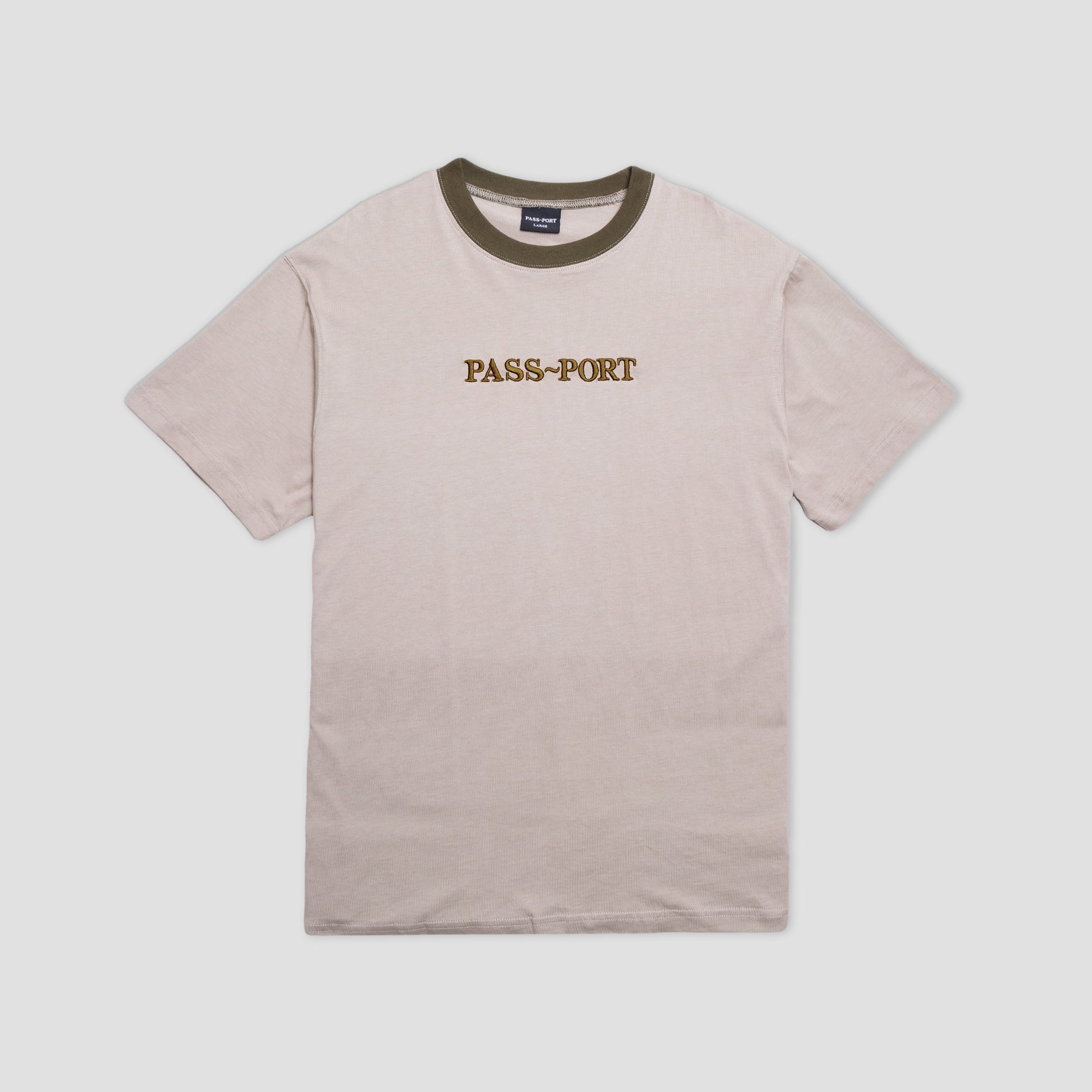 PassPort Official Contrast Organic T-Shirt Khaki