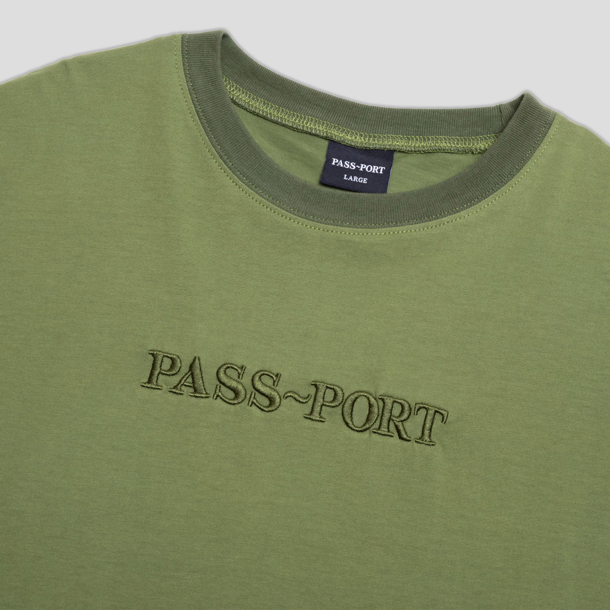 PassPort Official Contrast Organic T-Shirt Olive