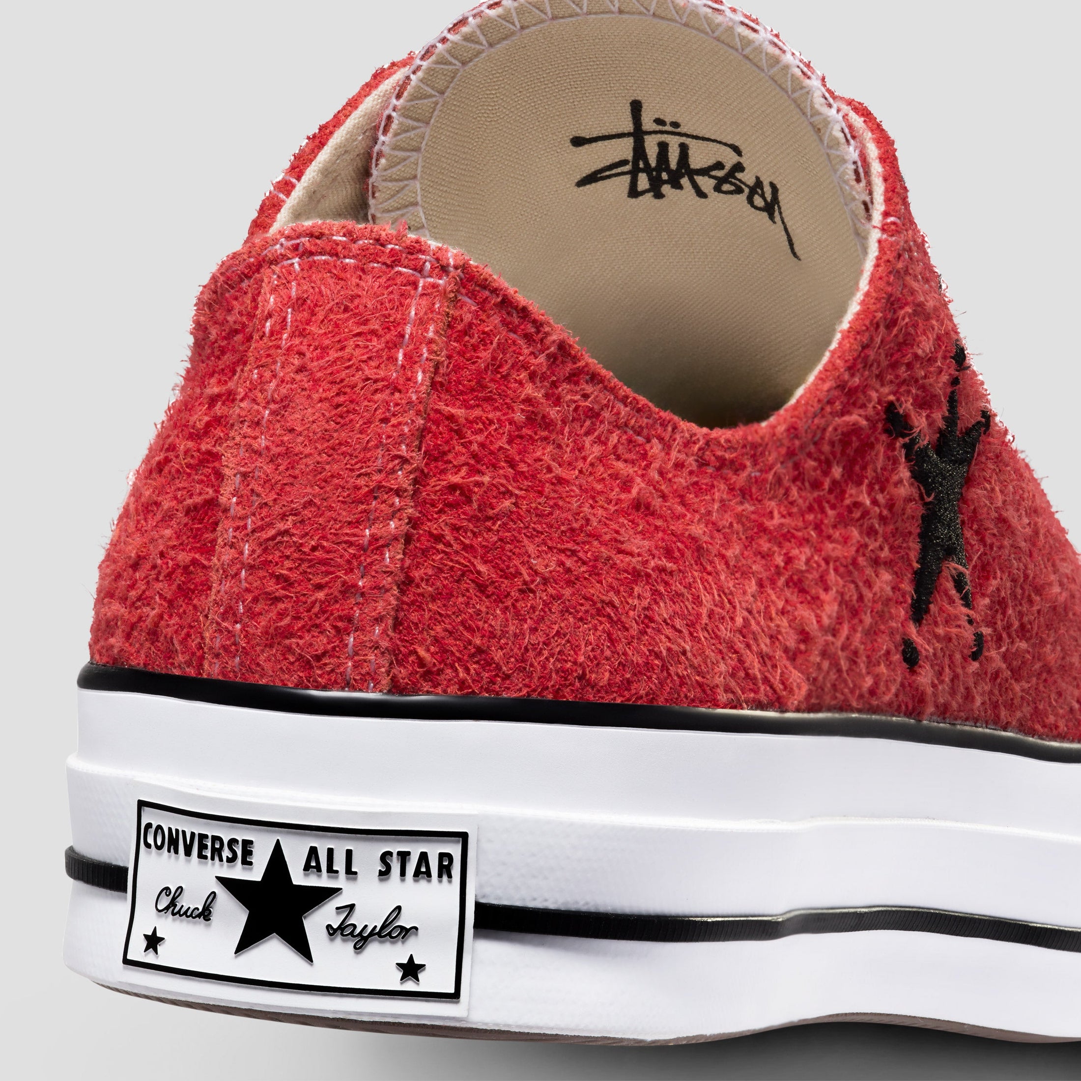 Converse X Stussy Chuck 70 Ox Skate Shoes Poppy Red