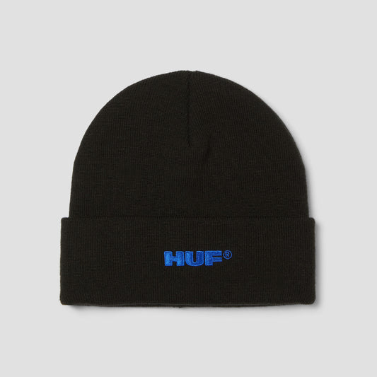 HUF All Caps Cuff Beanie Black