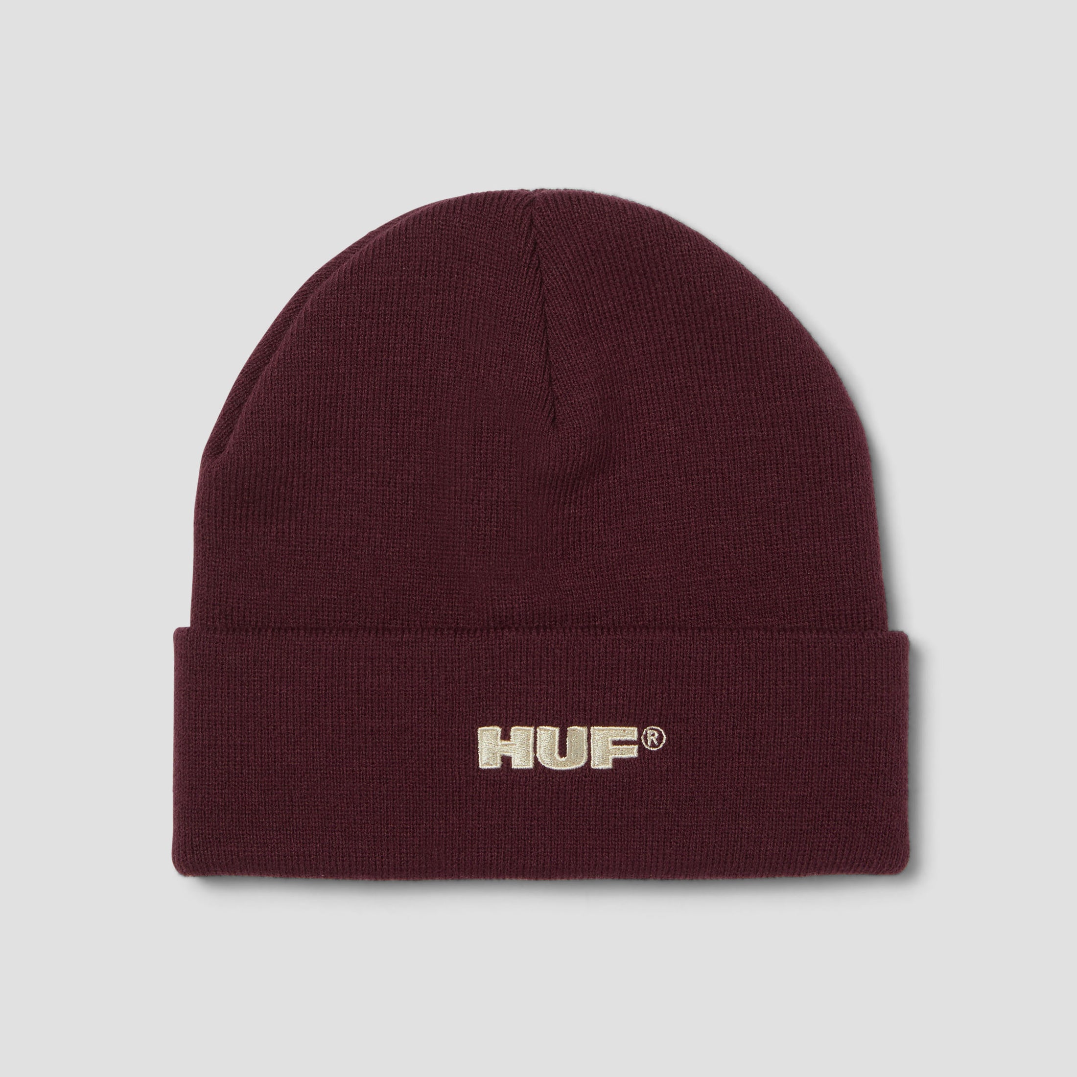 HUF All Caps Cuff Beanie Burgundy