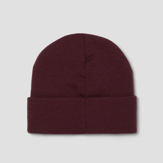 HUF All Caps Cuff Beanie Burgundy