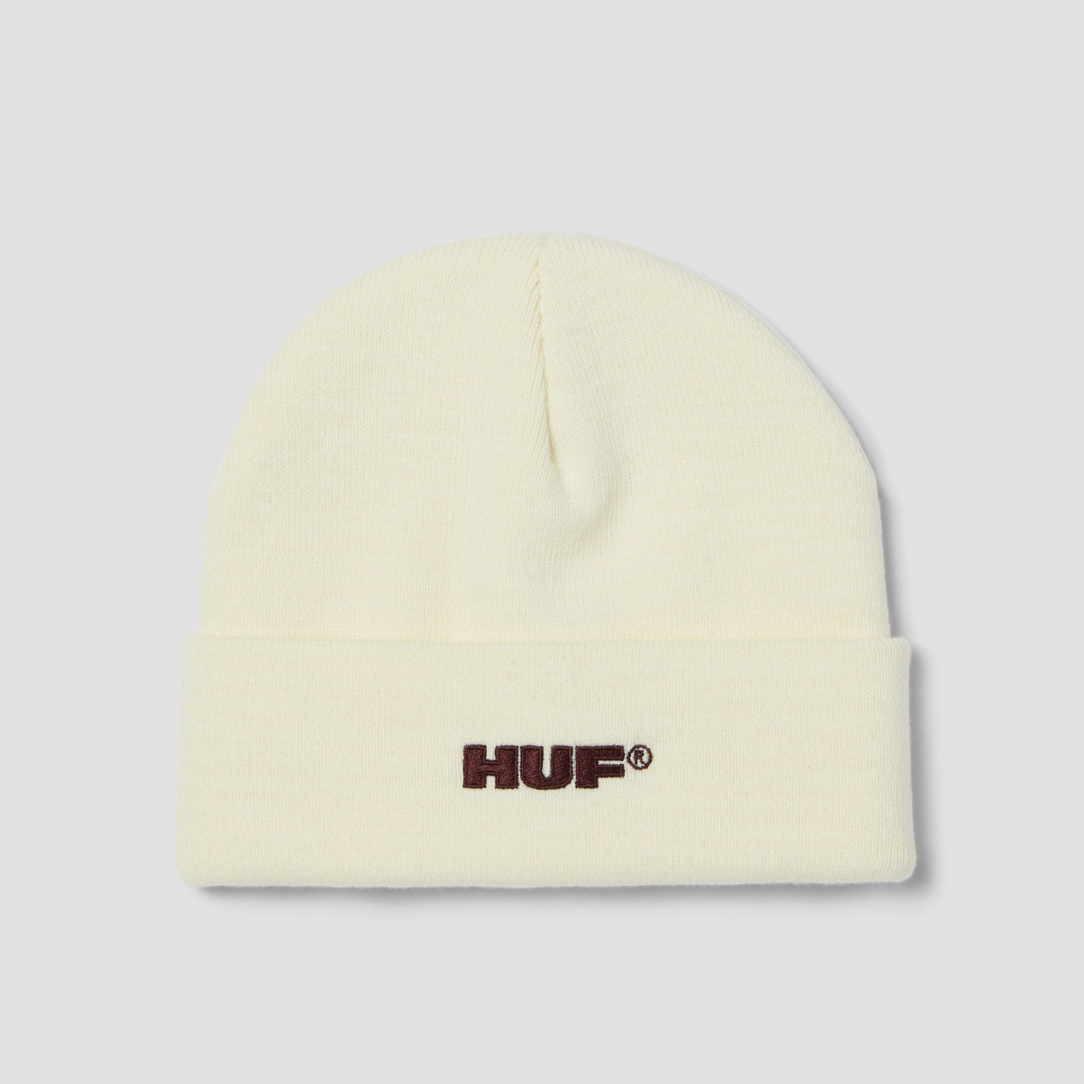 HUF All Caps Cuff Beanie Cream
